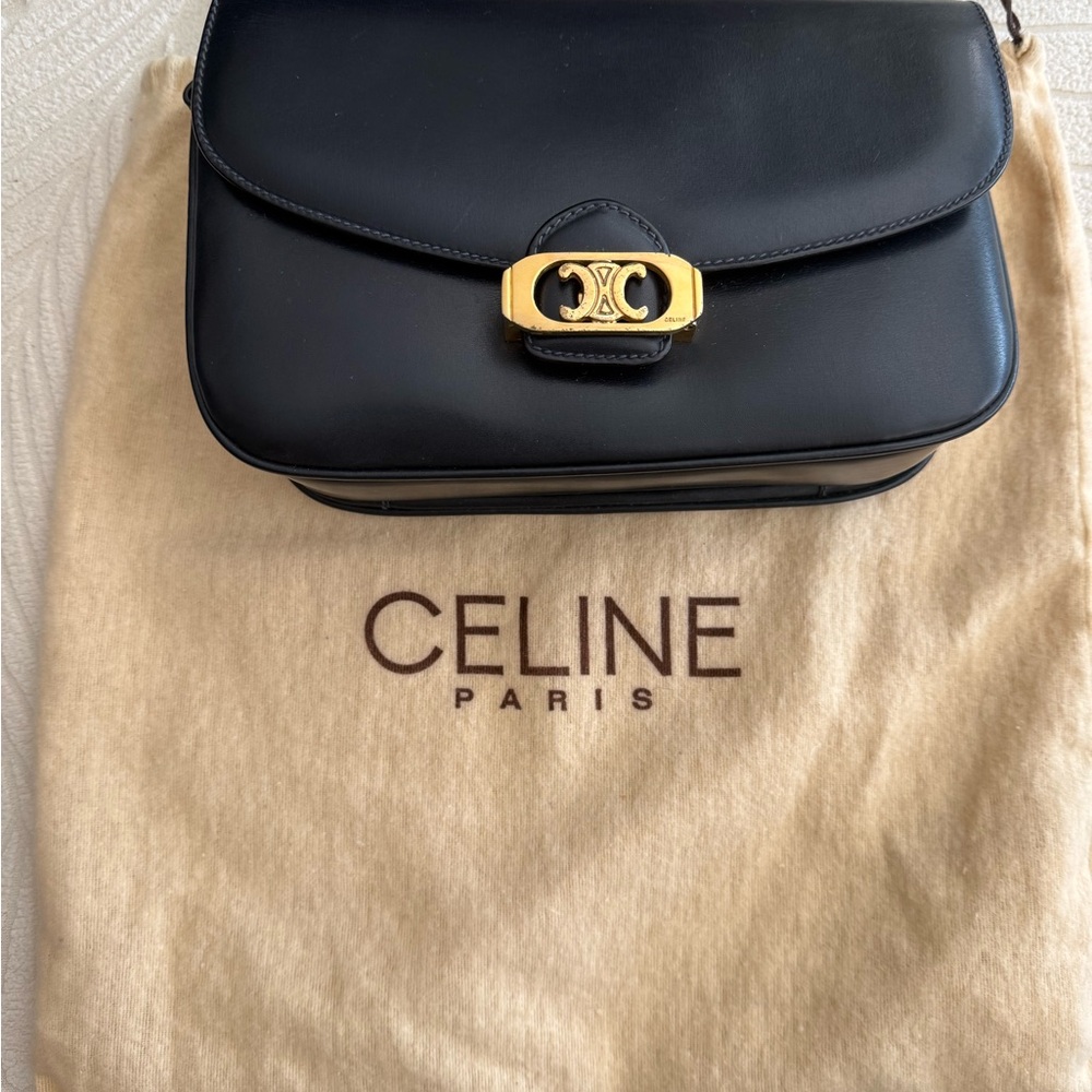 Vintage Celine Box Calf Crossbody Bag
